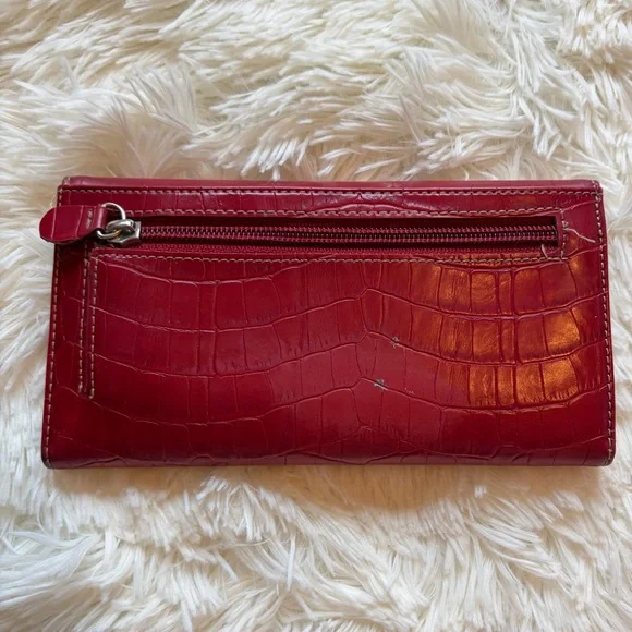 Prada VINTAGE Red Embossed Leather Wallet - Picture 3 of 7